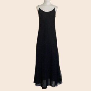 Vintage 80s / 70s Black Chiffon Ruben Panis Dress